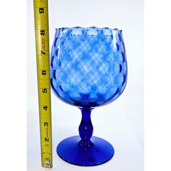 Holy Empoli! Gorgeous blue optic snifter made in Italy circa 1970s - Picture 5 of 5